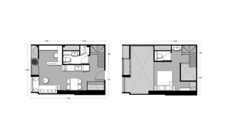 Планировка кондомониума 2 спальни в ЖК Noble Form Thonglor № 11015